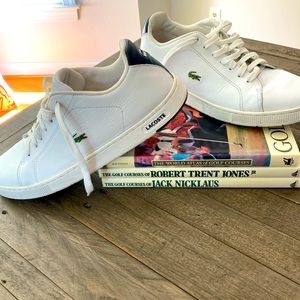 Mens size 15 Lacoste leather tennis shoes lifestyle sneakers.